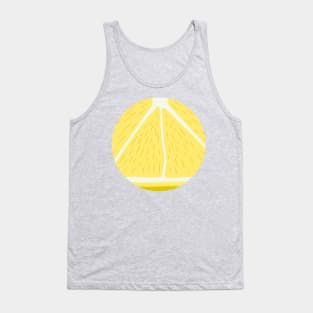 Juicy Yellow Lemon Slice, Minimal Design Tank Top